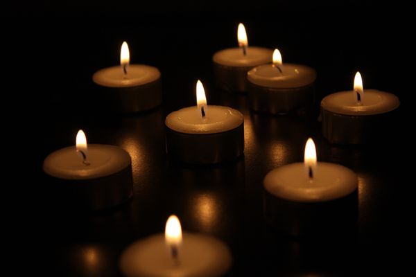 Candles burning at a funeral